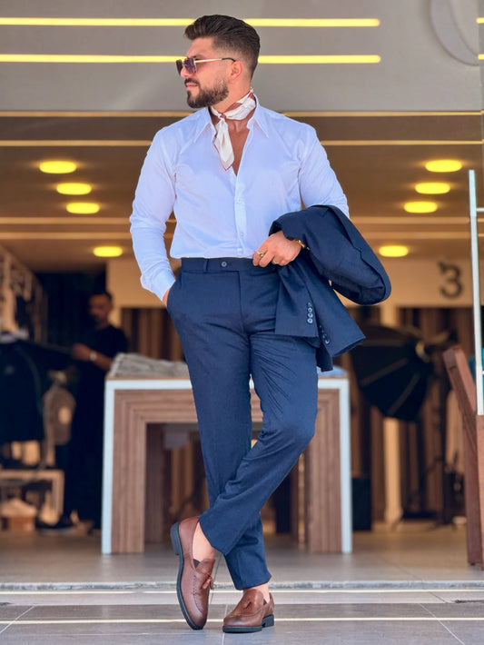 Navy Blue Casual Suit
