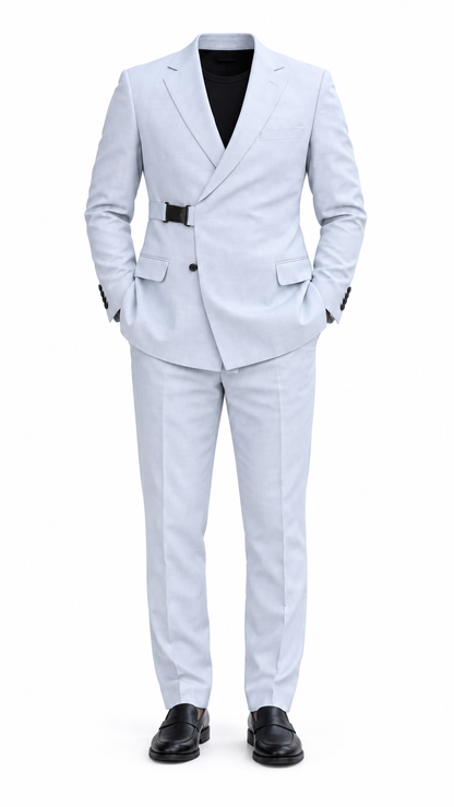 Grey Notch Lapel Suit by O,Zero