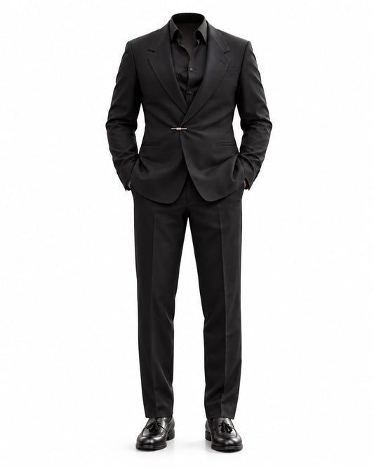 Black Notch Down Suit by O,Zero