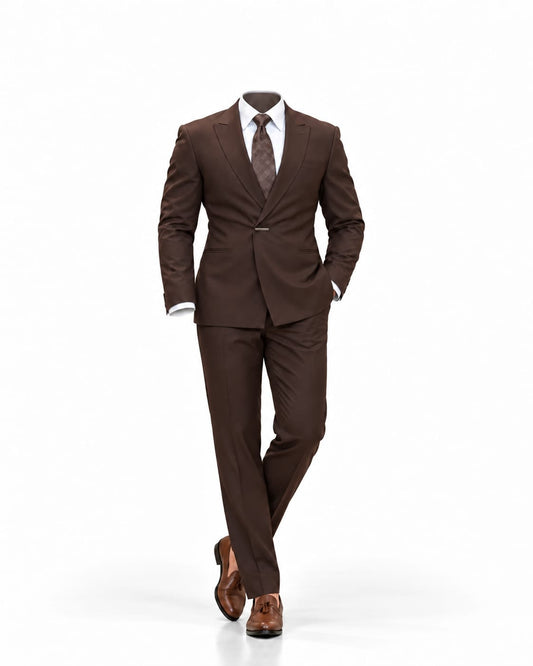 Brown Notch Lapel Suit by O,Zero