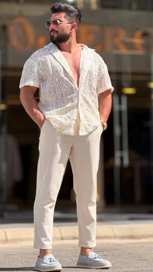 Flower Pattern Transparent Shirt