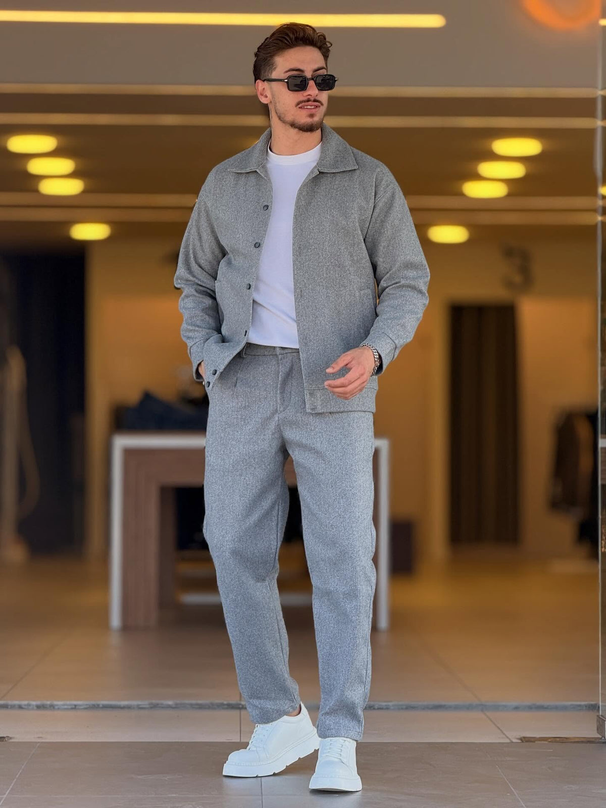 Grey Shirt Set — Style 01