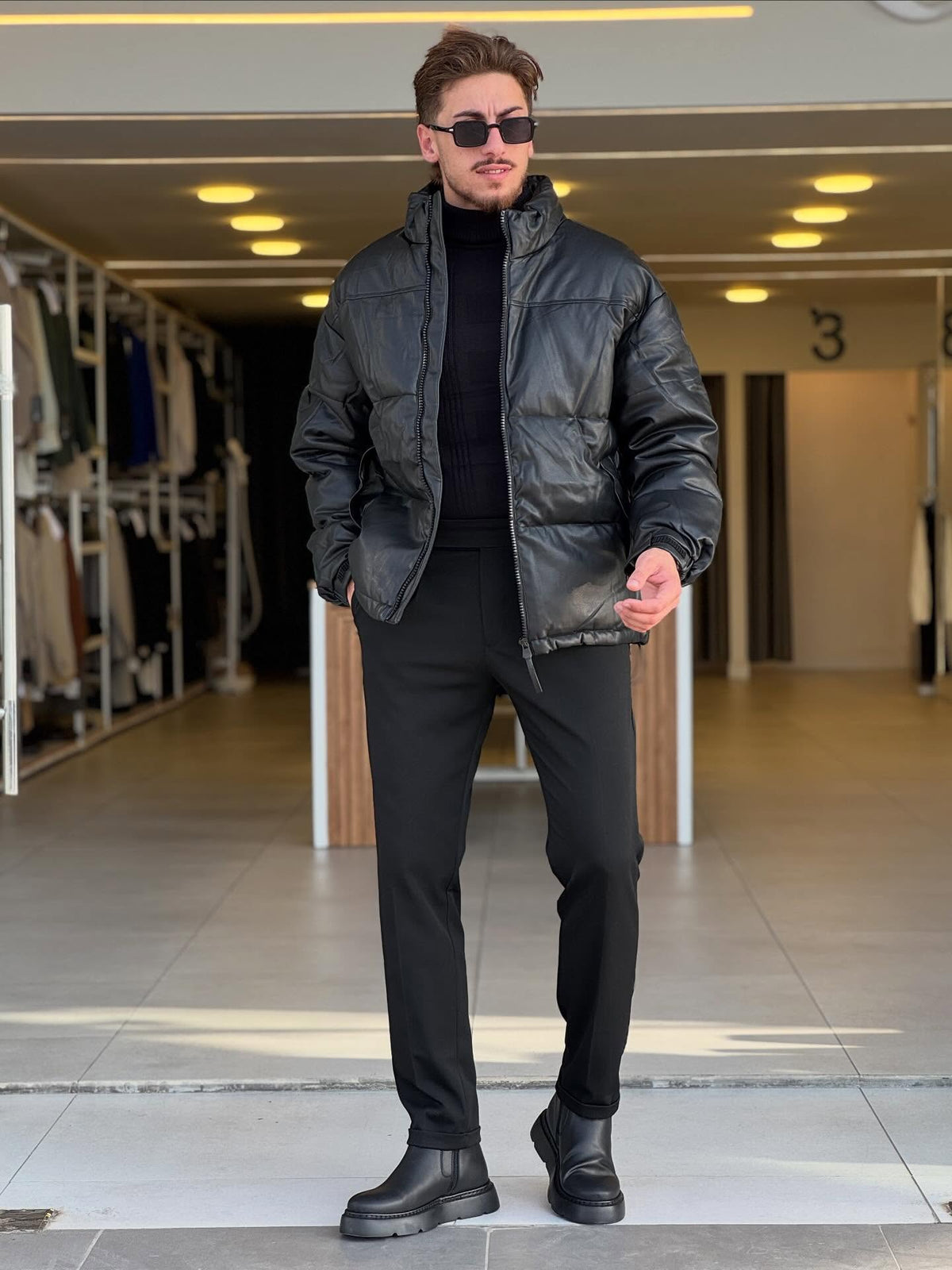 Black Puffer Jacket — Style 01