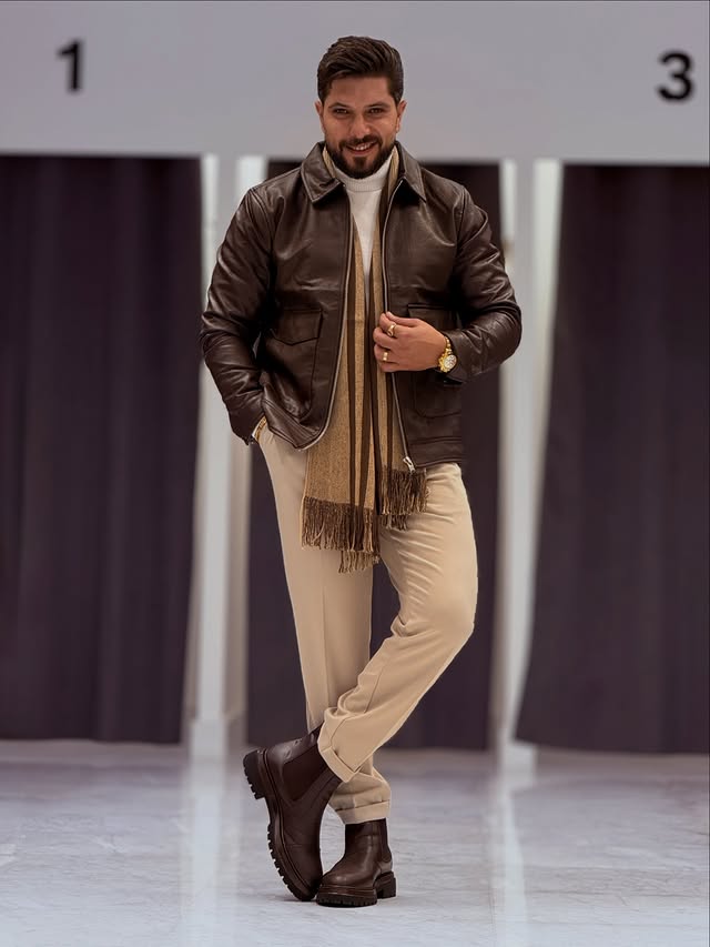 Brown Leather Jacket — Style 04