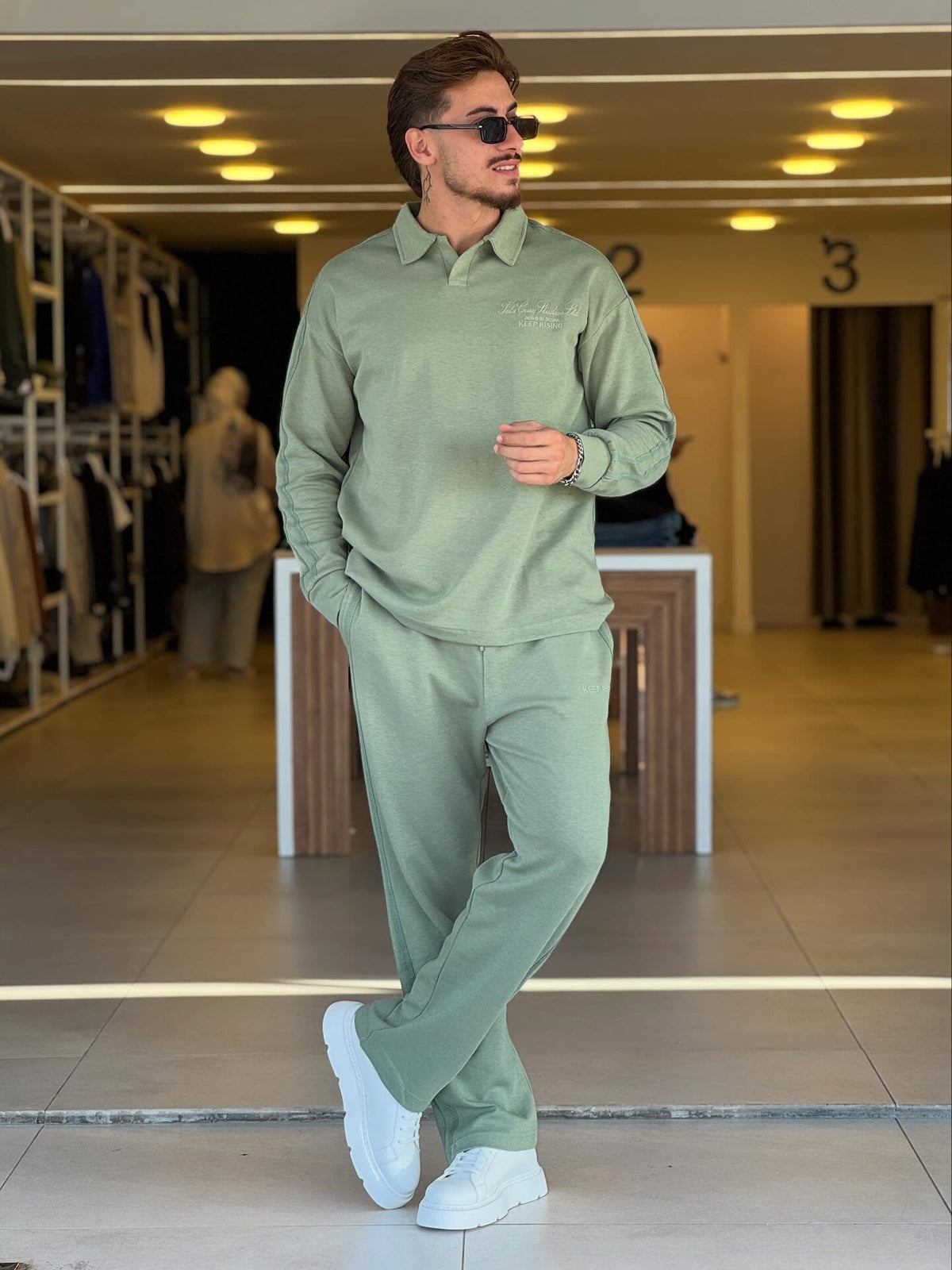 Olive Green Polo Set