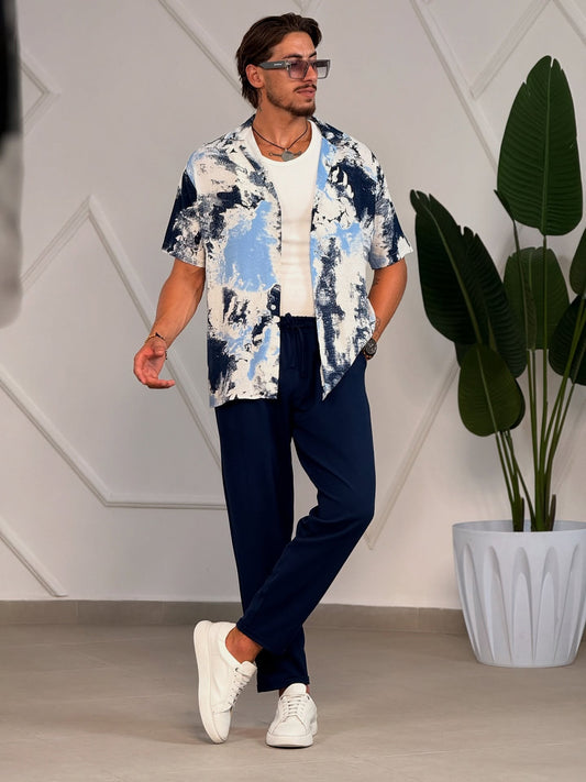 Blue Floral Shirt — Style 02