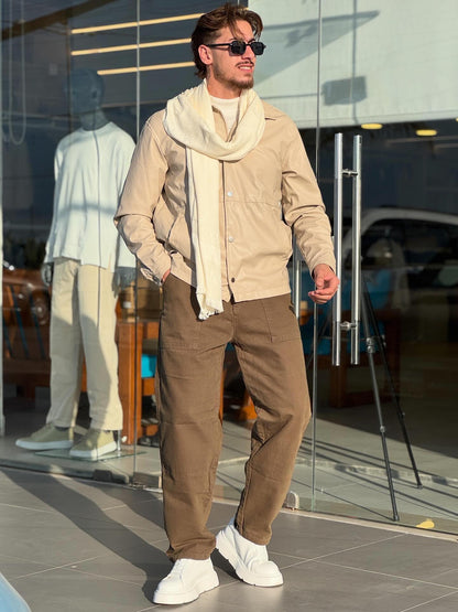 Beige Leather Jacket — Style 01