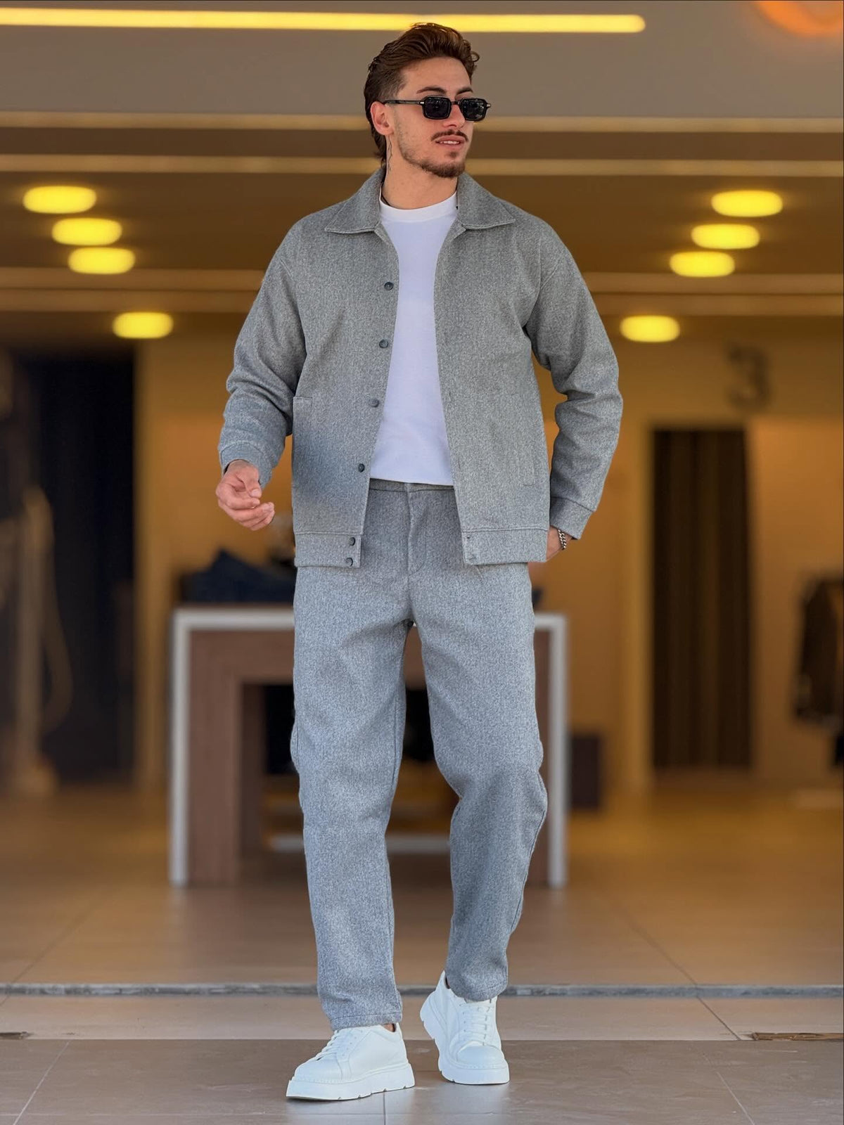 Grey Shirt Set — Style 01