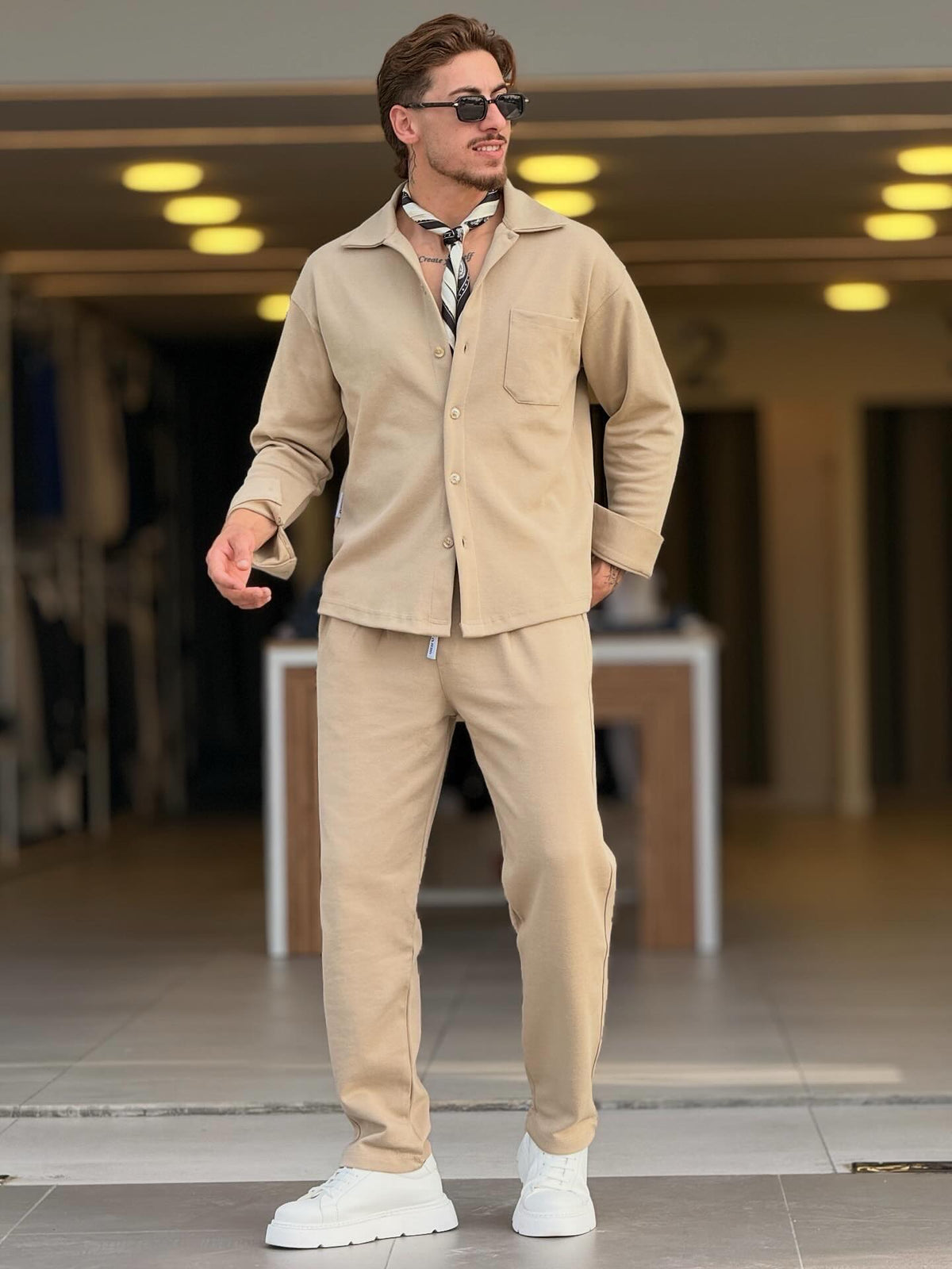 Beige Shirt Set — Style 03