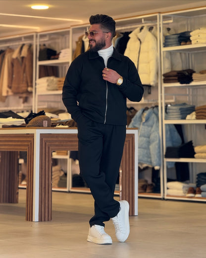 Full Zip Set in Black