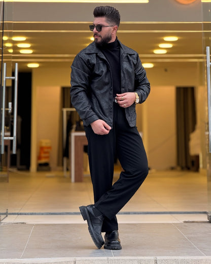 Black Leather Jacket — Style 01