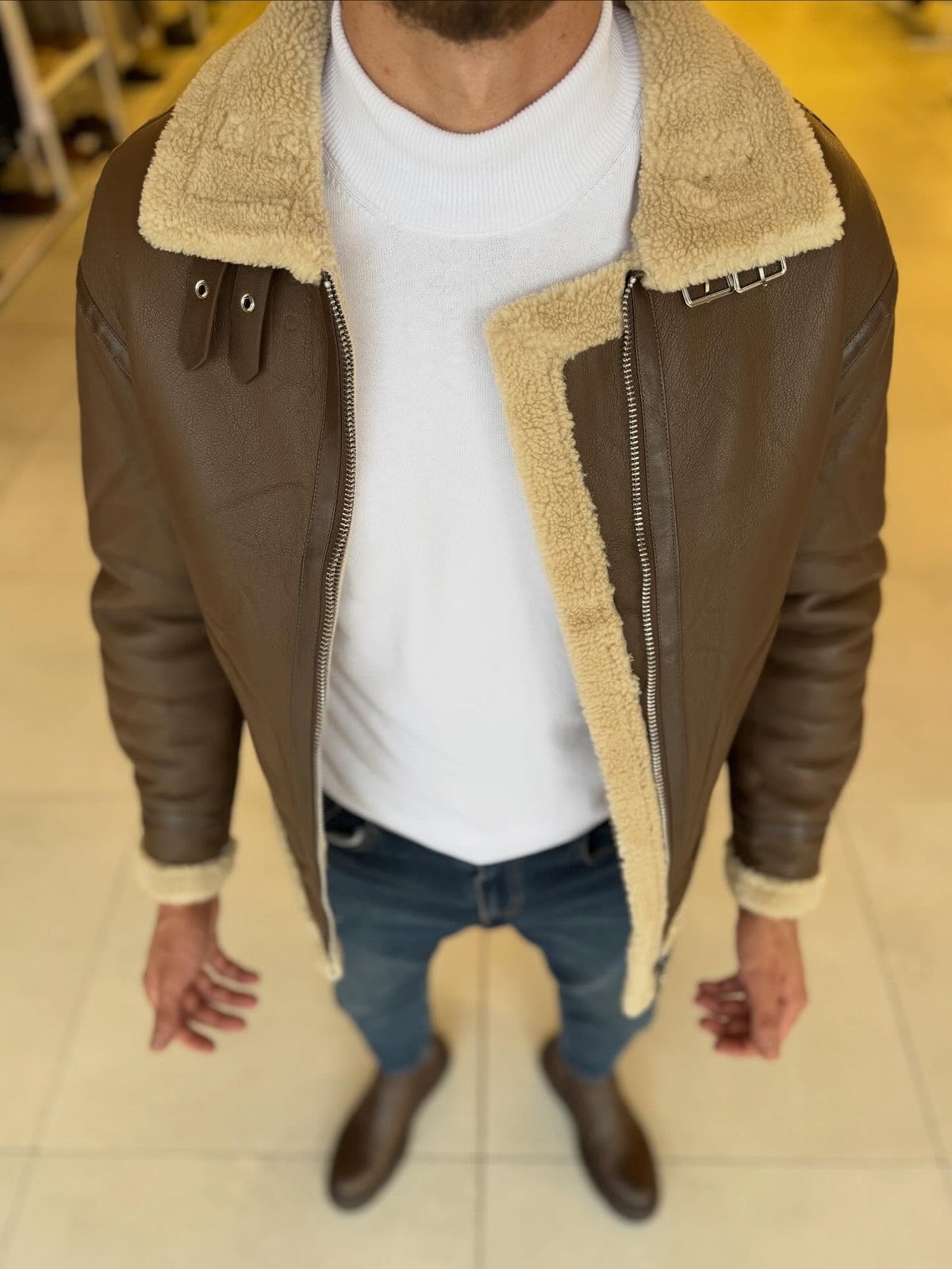 Brown Leather Jacket — Style 03